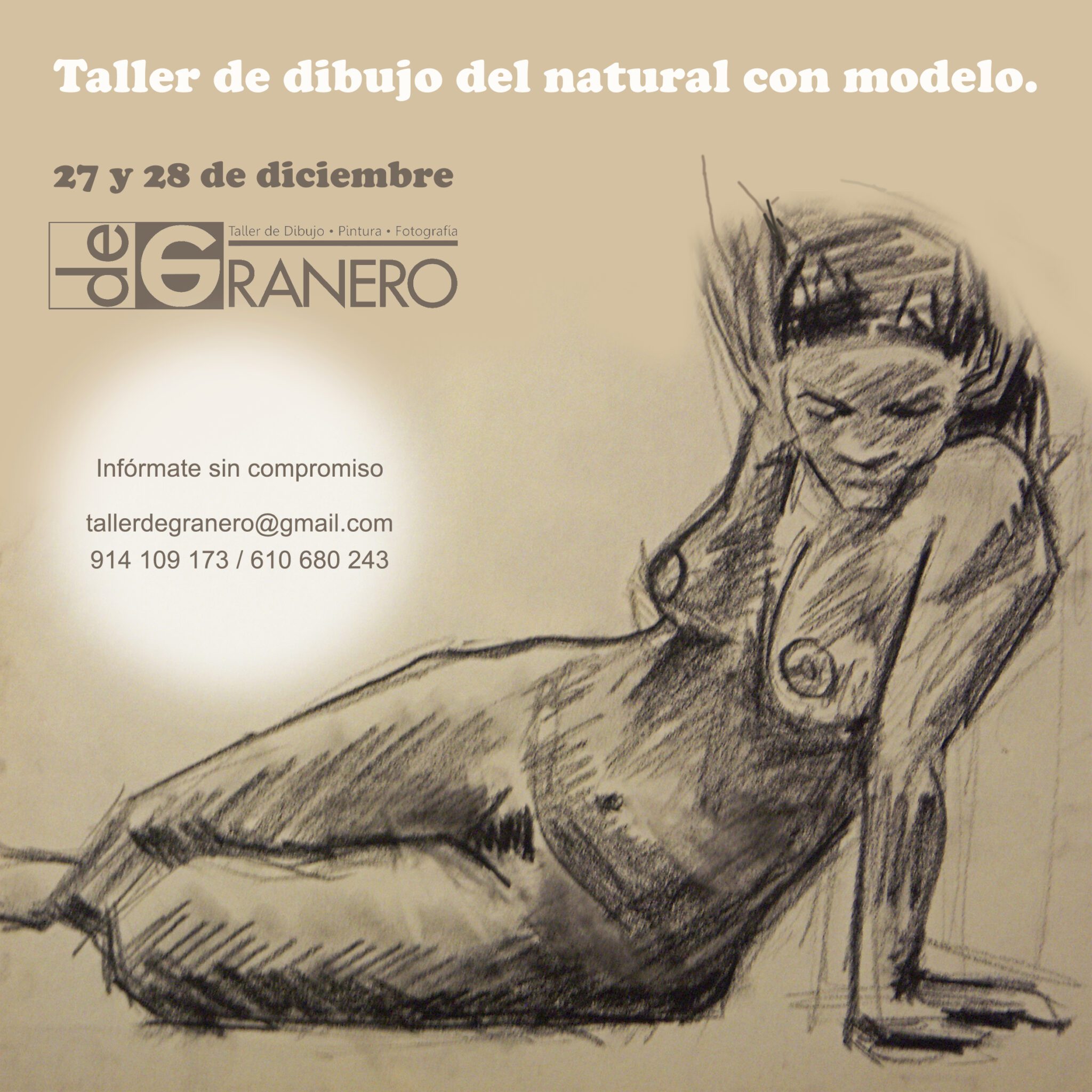 deGranero taller de dibujo del natural con modelo Madrid